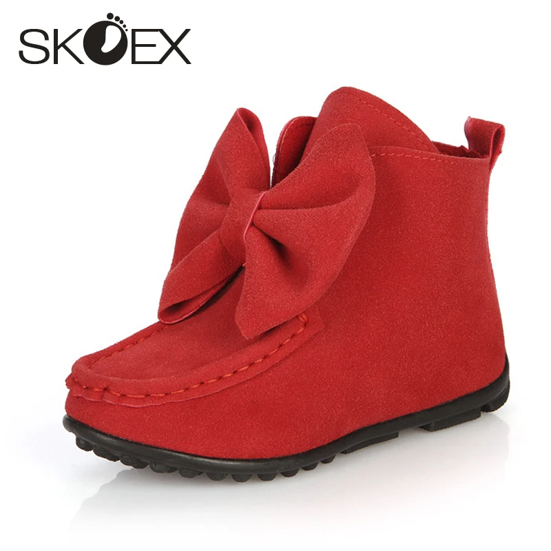 

SKOEX New Girls Ankle Boots Bowknot Suede Children Princess Shoes Fashion Spring Autumn Sneakers (Toddler/Little Kid/Big Kid)