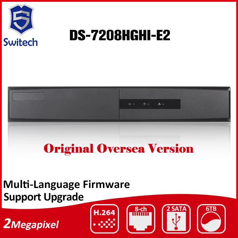 HIKVISION DS-7208HGHI-E2 Turbo HD DVR 8CH 2 SATA Analog HDTVI Video Input H.264 Multi-Language Support HDTVI analog IP Camera