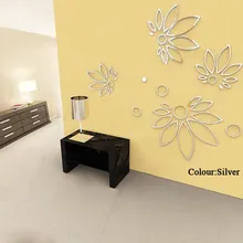 DIY Полые акриловые цветы 3D стереоскопическое зеркало наклейки на стену Свадебный номер спальня прикроватные настенные Стикеры для домашнего декора