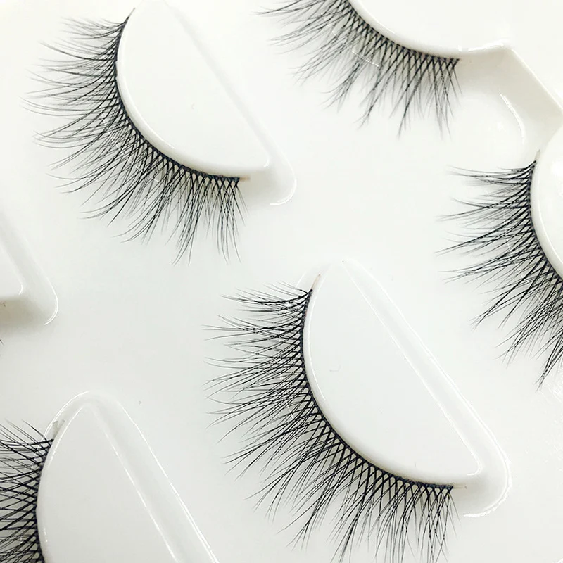 

YOKPN Transparent Stems Natural Long Eye Lashes High Quality 0.07 Cross Thick False Eyelashes Dating Makeup 3D Fake Eyelashes