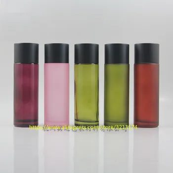 

wholesale 100ml glass bottle with black aluminum lid,for lotion perfume essential oil moisturizer facial water