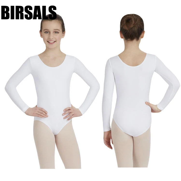 Long Sleeve Spandex White Ballet Leotards For Women Ballet Dancewear Adult Dance Practice Clothes Gymnastics LeotardsCS0101
