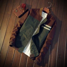Brand Green Casual Teens Jacket Green Jacket Men Turn-down Collar Long Sleeve Tactical Bomber Military Mens Winter Coat