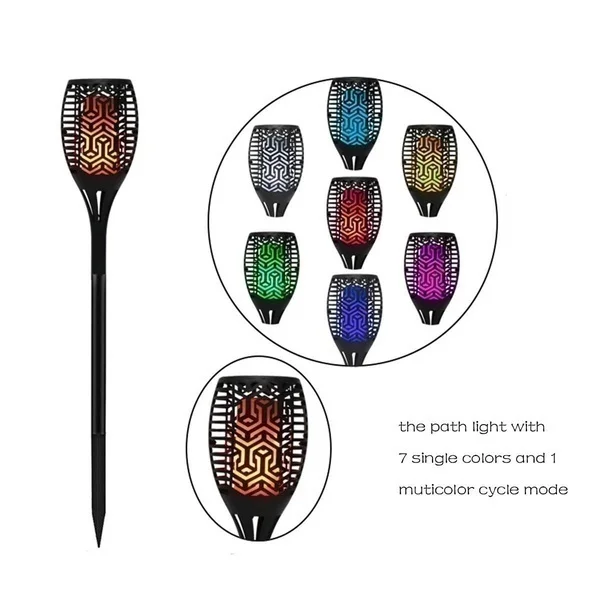 Chama à Prova Lâmpada da Tocha Luz do Jardim ao ar Solar Livre Dwaterproof Água Led Paisagem Lâmpada Gramado 7 Cor 4 led solar lâmpada da tocha paisagem lâmpada gramado