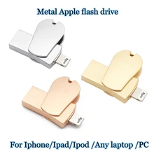 I-FLASH DRIVE OTG function Pen Drive 2 in 1 pendrive for apple iphone 6s 7plus Memory stisk metal USB flash drive 2.0