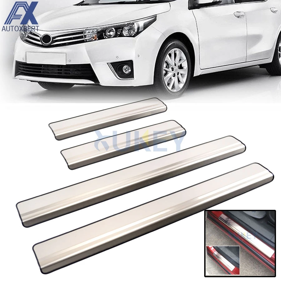 

AX For Toyota Corolla 11Gen ALTIS 2013 2014 2015 2016 Car Stainless Steel Slim Door Sill Scuff Plate Cover Trim Guards No Logo