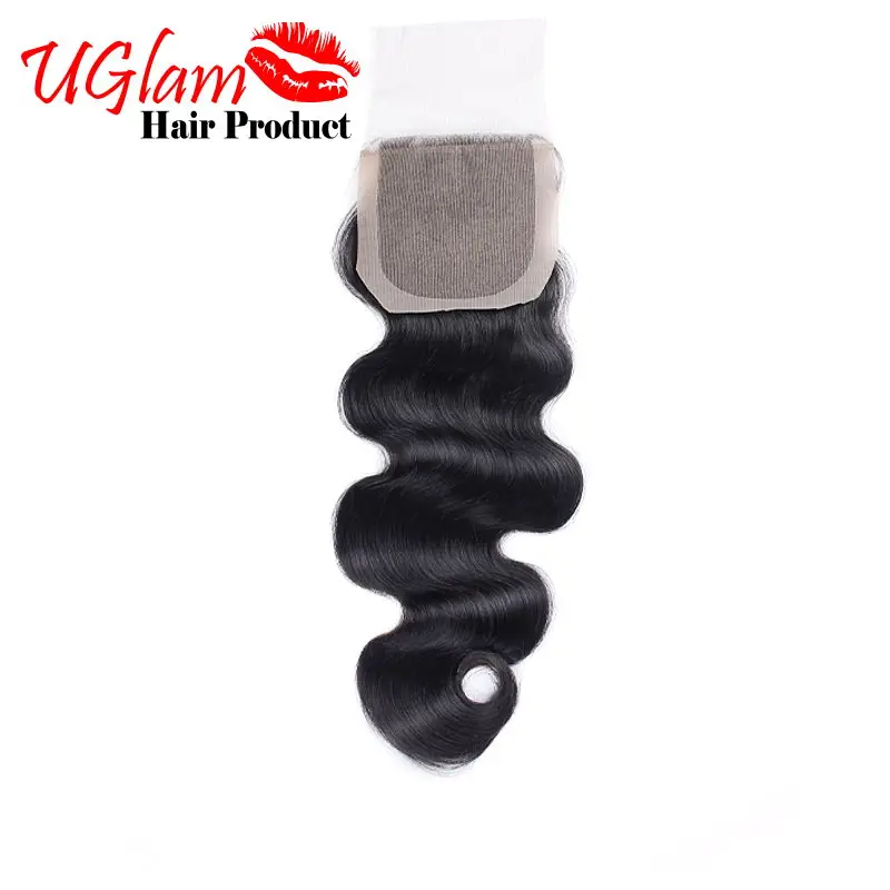 

Indian Body Wave Silk Base Closure 4X4 size  Free Parting Bleached Knots Unprocessed Human Hair Free Shipping Ms Lula Hair