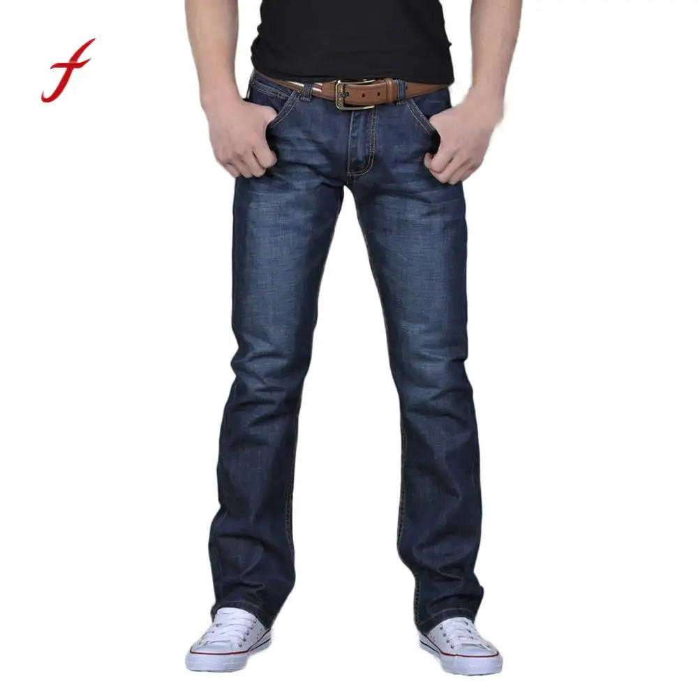 Feitong мужские повседневные осенние джинсовые хлопковые свободные рабочие длинные брюки в стиле хип-хоп, джинсовые брюки, мужские джинсы, облегающие брюки#30