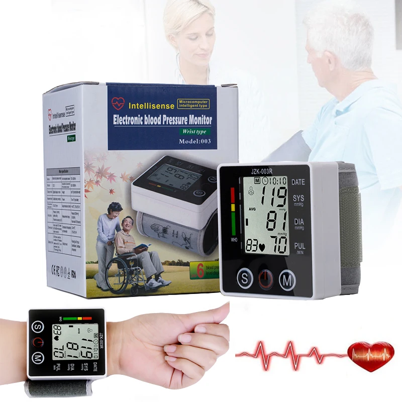 

Health Care New Tensiometro Digital Blood Pressure Monitor Wrist Tonometer Automatic Sphygmomanometer BP Blood Pressure Meter