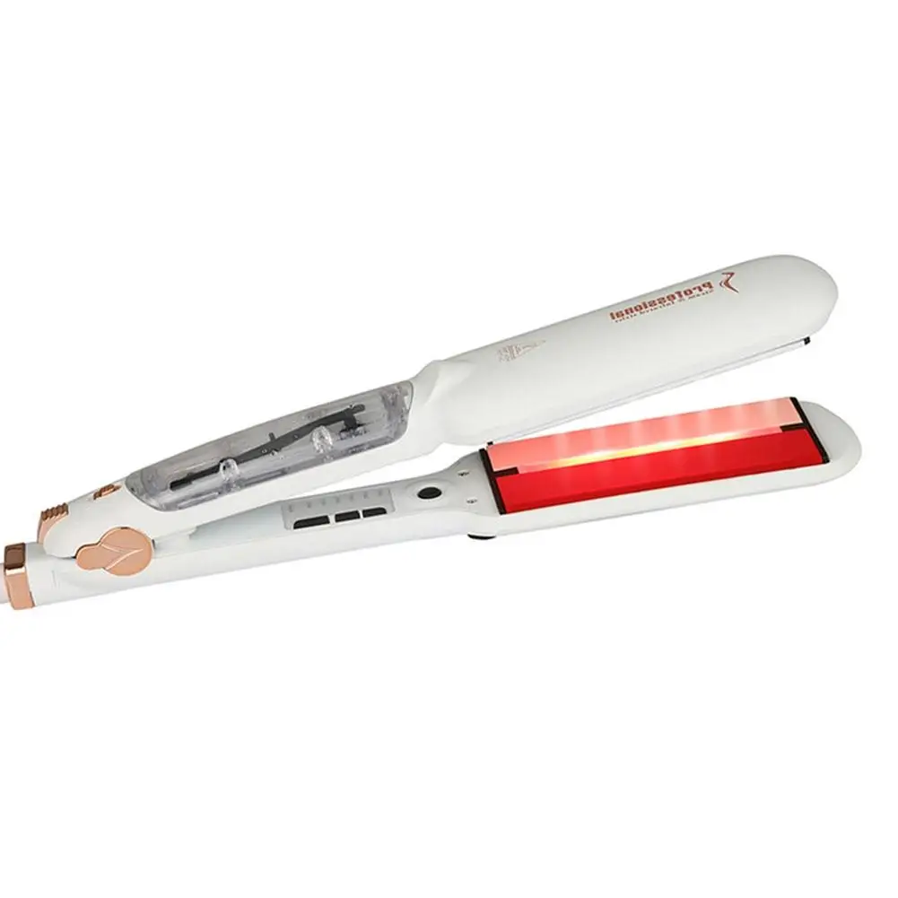 

US Plug Adoolla Infrared Heating Flat Iron Professional Ceramic Steam Hair Straightener Eliminates Frizz Styling Tools
