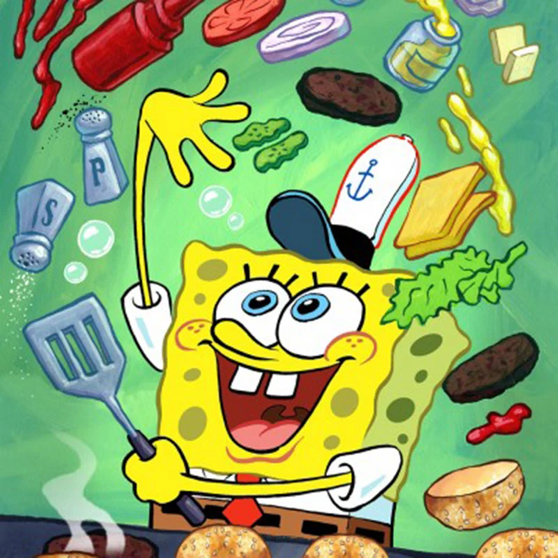 

Full Square/Round Drill 5D DIY Diamond Painting " SpongeBob Cooking" Embroidery Cross Stitch Rhinestone Christmas Decoration GT