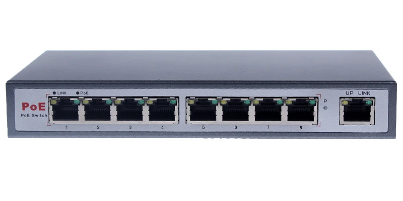 Коммутатор IEEE802.3af PoE 8 портов для ip камеры Ethernet и Оптическая передача системы