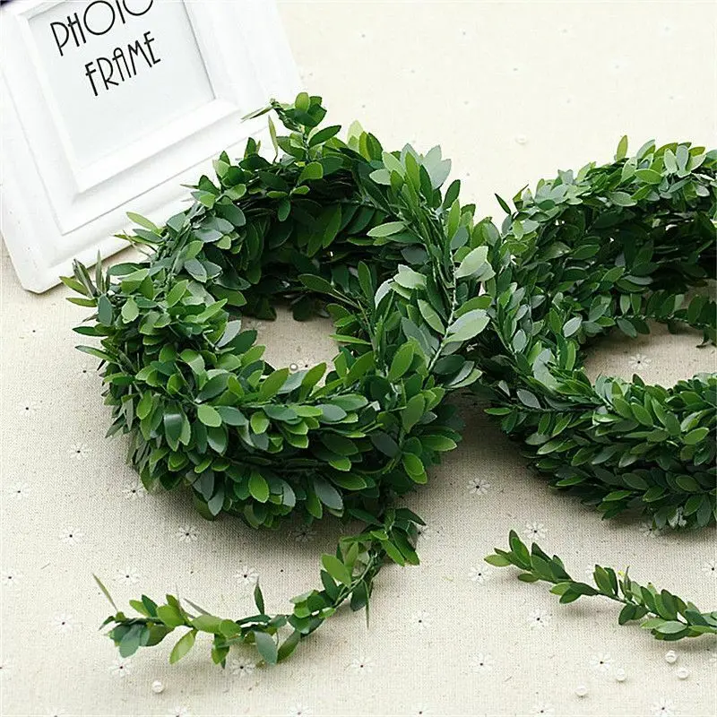 

Artificial Ivy Garland Foliage Green blue Leaves Fake Vine Headband Artificial Leaf Vine Fake Hanging Plan 7.5M Boxwood Wreath