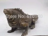 

15"wild animal reptile ART Bronze Iguanidae Iguana statue