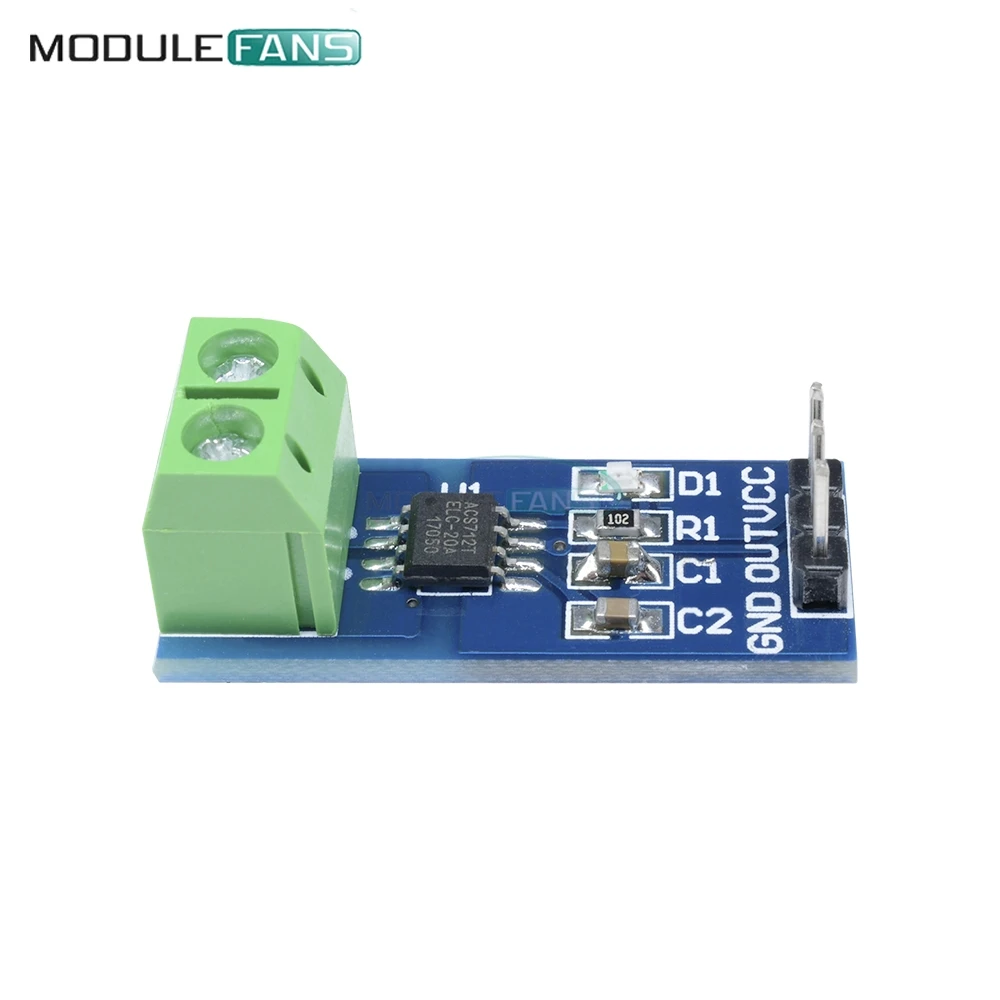 Плата модуля датчика тока Холла ACS712 20A для Arduino ACS712ELC Pin 5V плата индикатора питания