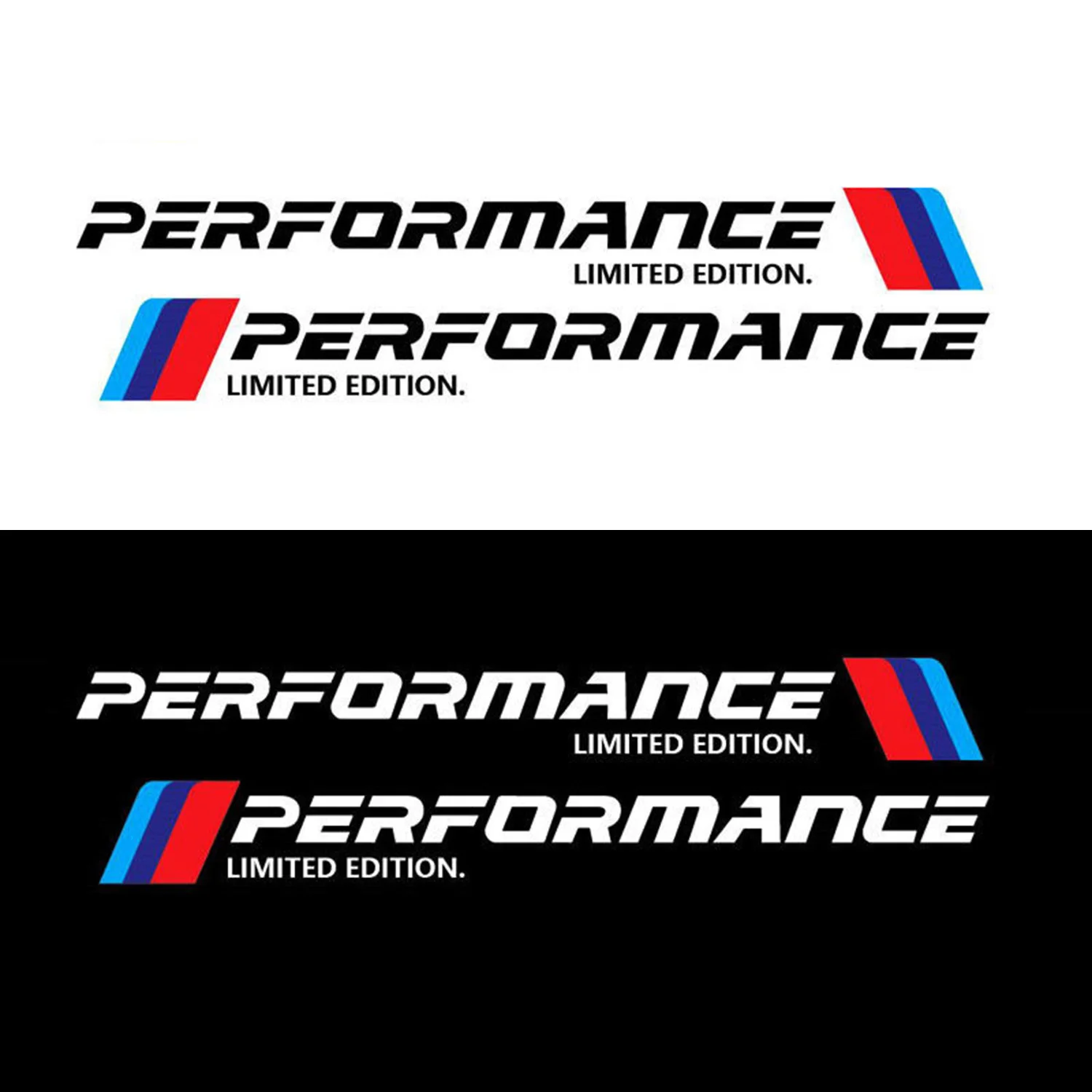 

2pcs M Performance Limited Edition Car Side Door Reflective Stickers Black/White Car Sticker For BMW E46 E60 E90 F30 X3 X5 X6