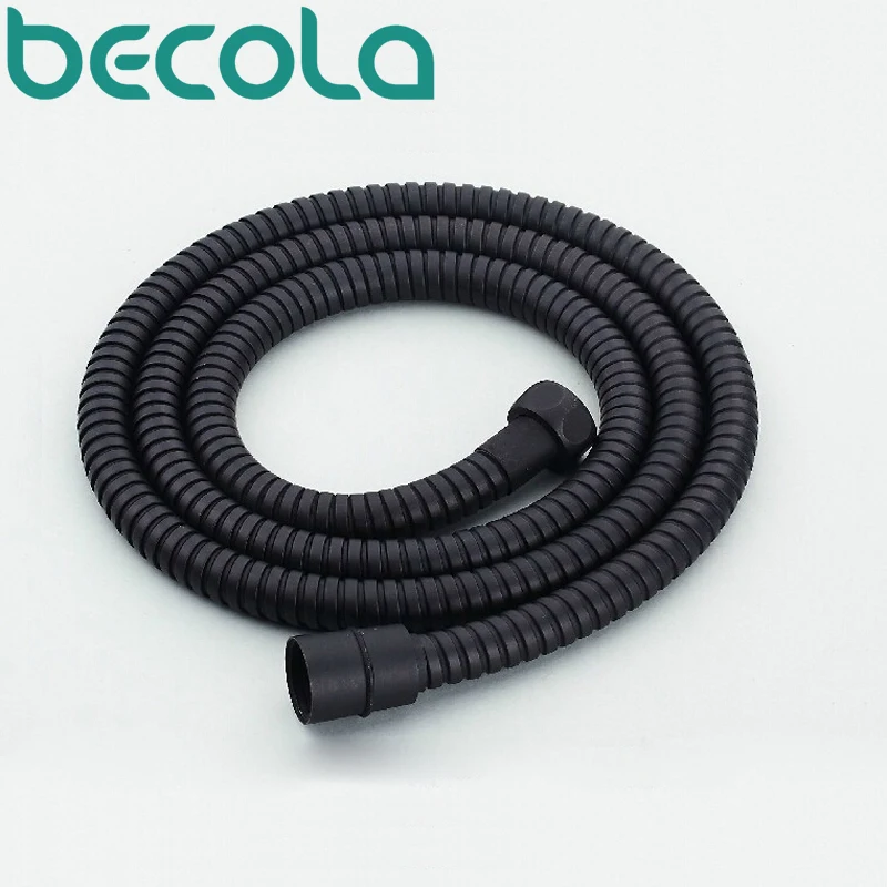 Becola شحن مجاني 150 سنتيمتر روز الذهب خرطوم أسود العتيقة النحاس السباكة خراطيم دش الأنابيب كروم دش خرطوم B-150