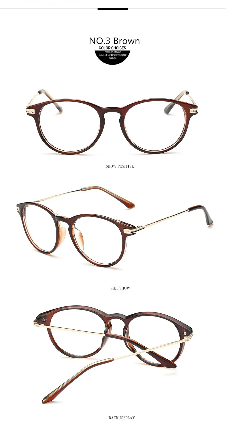 Ретро очки в коричневой оправе для близорукости, модные очки для близорукости для женщин и мужчин-100-150-200-250-300-350-400-450-500-600