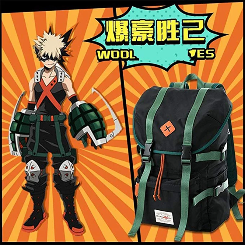 

Boku No Hero Academia My Hero Academia School Bag Backpack Men's Double Shoulder bag Blue, black, green, three-color backpack