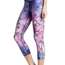 Для женщин гибкие стрекозы принт Плотные брюки тренировки тренажерный зал Бег Йога Спорт Фитнес упражнения Леггинсы для женщин дропшиппинг