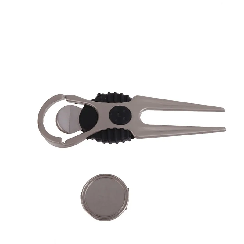 

2019 Wholesale Pocket Durable Alloy Golf Club Ball Putting Green Fork Lawn Mark Gift for Golfer Golf Training Aids Equipment