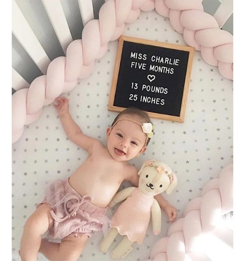 Decoração do Quarto Cama do Bebê m de Comprimento nó para Crianças Recém-nascido Cama Pára-choques Infantil Protetor Berço Tecelagem Decoração Acessórios 1-3 7 High Quality Mamãe e Bebê