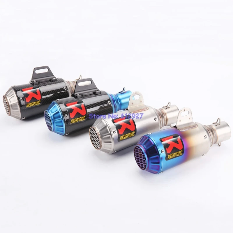 

Universal Inlet 51mm Length 265mm Akrapovic Motorcycle Motorbike Exhaust Muffler Pipe Escape with DB Killer