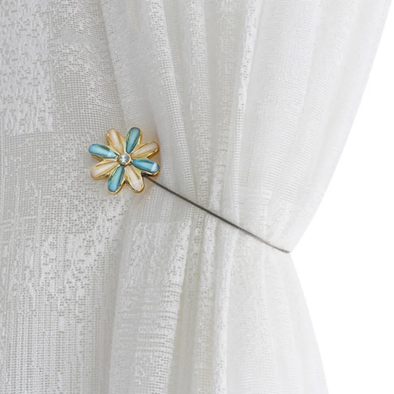 Home Curtain Buckles 1Pcs Noble Flower Wire Curtains Tieback