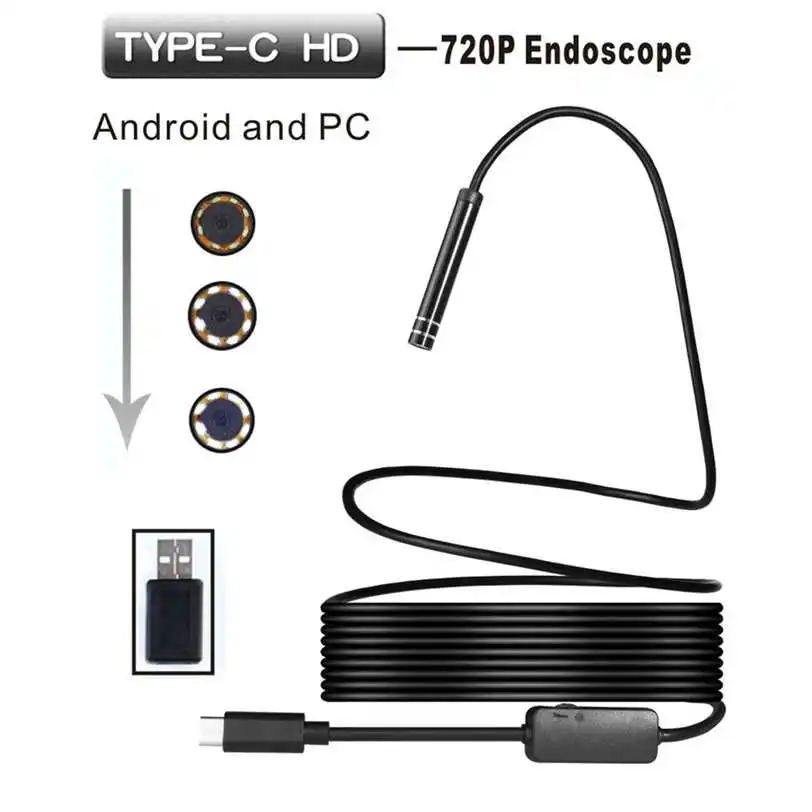

USB / TYPE-C Endoscope Inspection 5.5mm Camera 8 LED IP67 Waterprof For Android May31 Good Quality