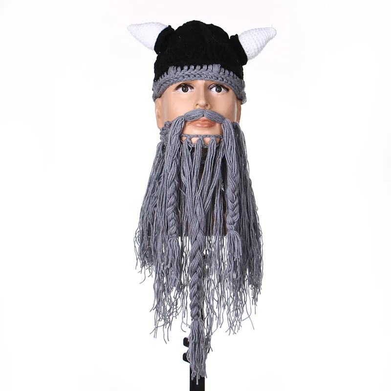 XINTOCH игрушка "Викинг" шапка с рожками усы шерстяная игрушка для костюмированного представления родитель-ребенок Kawaii плюшевый головной убор Рождественский подарок для детей Прямая