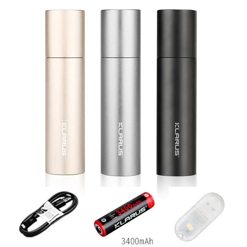 

Klarus CH1X 2-in-1 18650 Battery Charger Power Bank with USB charging cable 18650 3400mAh Li-ion battery mini light as gift
