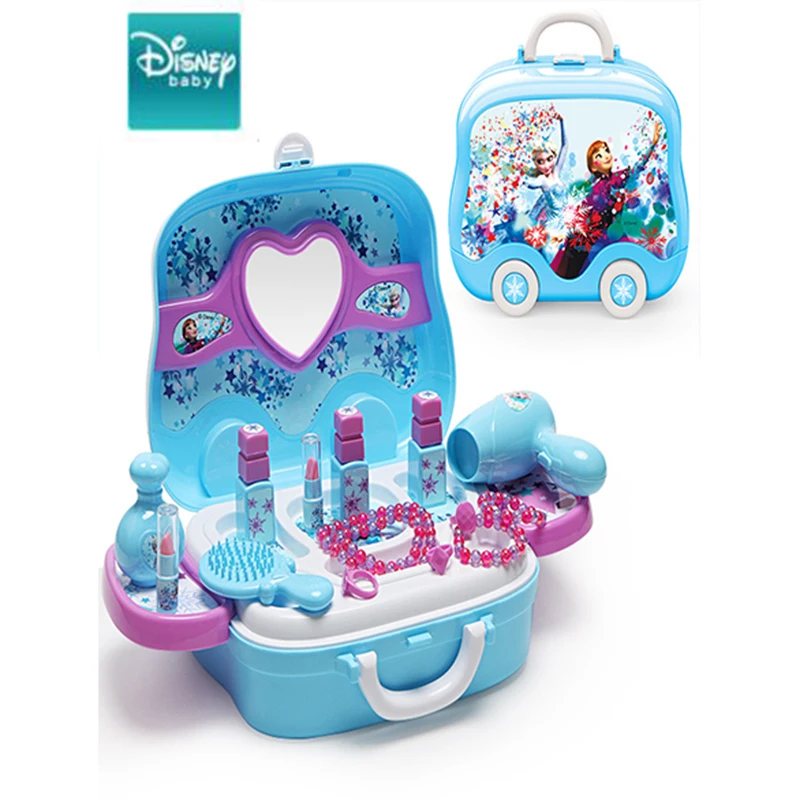 Продажа Disney Замороженные Эльза и Анна макияж комплект мода дом Моделирование игрушечный туалетный столик красота ролевые игры для детей подарок на...