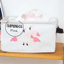 Мультфильм складной Фламинго корзина для хранения Box Desktop спальня ванная комната органайзер для всякой всячины нижнее бельё девоч