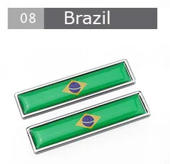 Brazil 20pcs Великобритания США Испания Россия Франция, Италия Бразилия Португалия Аргентина Южная Африка Канада Швеция Саудовская Аравия эмблема флага металлическая наклейка - Цвет: Brazil