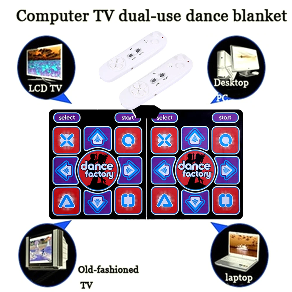 

Relefree Double Dancing Mat Double Dance Pads Fashion Foldable with Handle Controller TF Card Dancing Machine Fitness