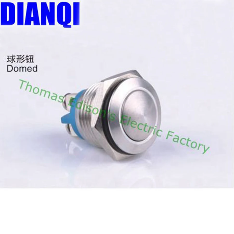 16mm metal push button waterproof nickel plated brass car button switch press button 1NO domed head momentary 16QX,F.KL 6 10 mm brass nickel plated m20 1 5 mm electric cable gland waterproof x 10