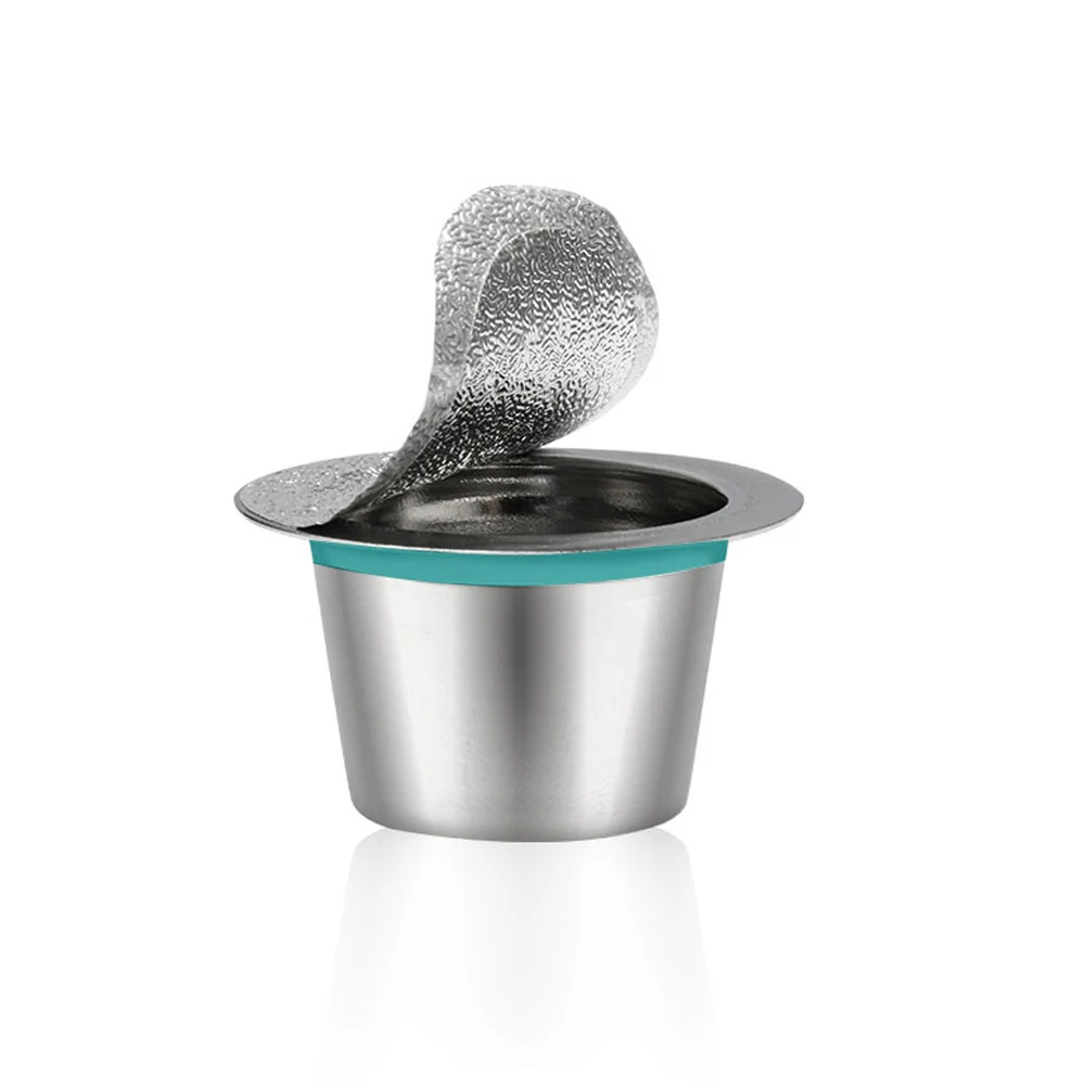 Stainless Steel Refillable Coffee Capsules Reusable Pods Filters Lids for Nespresso Machines