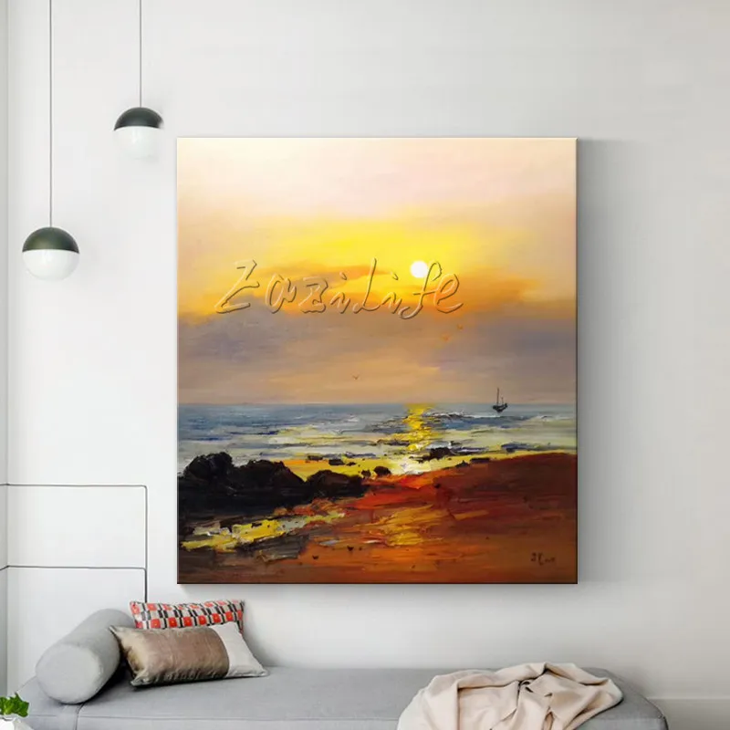 

Canvas Painting Abstract seascape painting acrylic painting Wall Art Pictures for living room home decor cuadros decoracion003