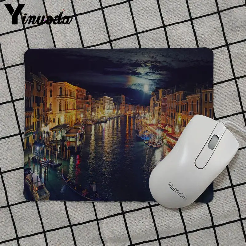 No Lock Edge18x22cm Yinuoda Италия город Венеция индивидуальные коврики для мышки ноутбук коврик для мышки в стиле аниме мягкий резиновый профессиональный игровой коврик для мыши - Цвет: No Lock Edge18x22cm