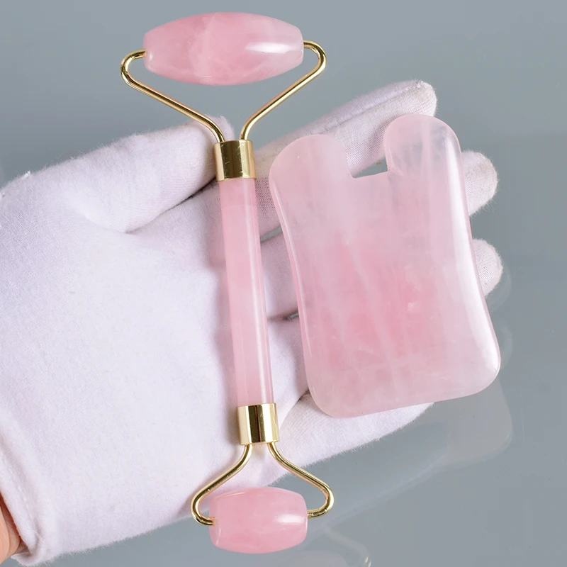 Jade Roller Double Head Gua Sha Tool Set Natural Rose Quartz Facial Massage Roller Slimming Anti Wrinkle Cellulite Stone Tool Jade Roller Double Head Gua Sha Tool Set Natural Rose Quartz Facial Massage Roller Slimming Anti Wrinkle Cellulite Stone Tool