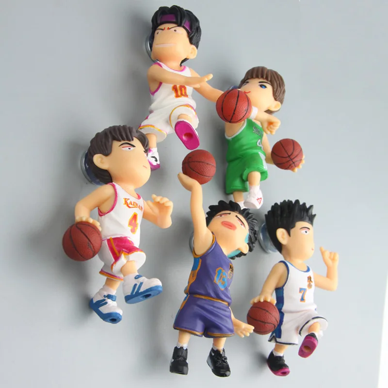 5 шт. 3D ПВХ мультфильм серии аниме персонажи Slam Dunk 3D магниты на холодильник игрушки Фигурки магниты на холодильник детский подарок