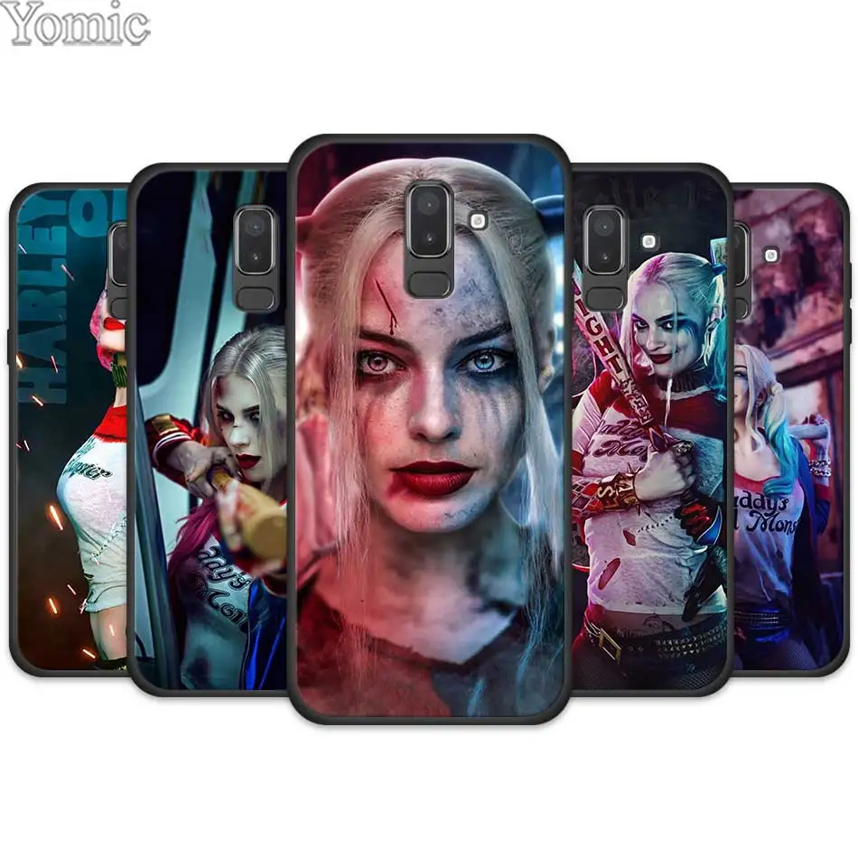 

Mobile Phone Cover for Samsung Galaxy J4 J6 J8 Plus 2018 J4Plus J6Plus Black Silicone Cases Suicide Squad Harley Quinn Joker