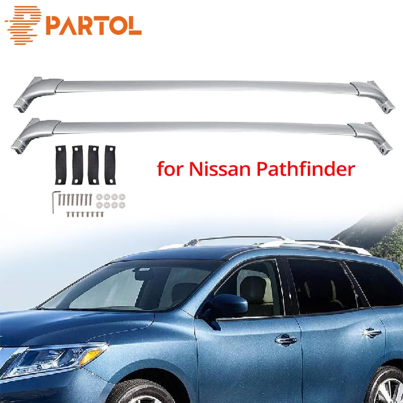 

Partol Car Roof Racks Cross Bars Crossbars Kit 68kg 150LBS Cargo Luggage Snowboard Carrier Top for Nissan Pathfinder 2013-2017