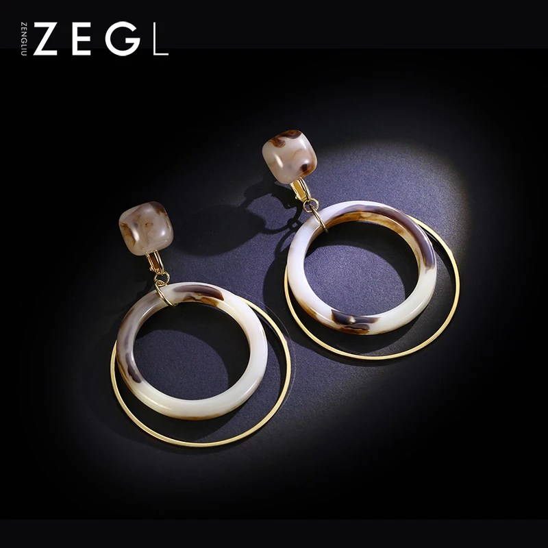 ZEGL круглые серьги, клипсы для ушей, серьги-кольца, клипсы, серьги без пирсинга, женские серьги, ювелирные изделия