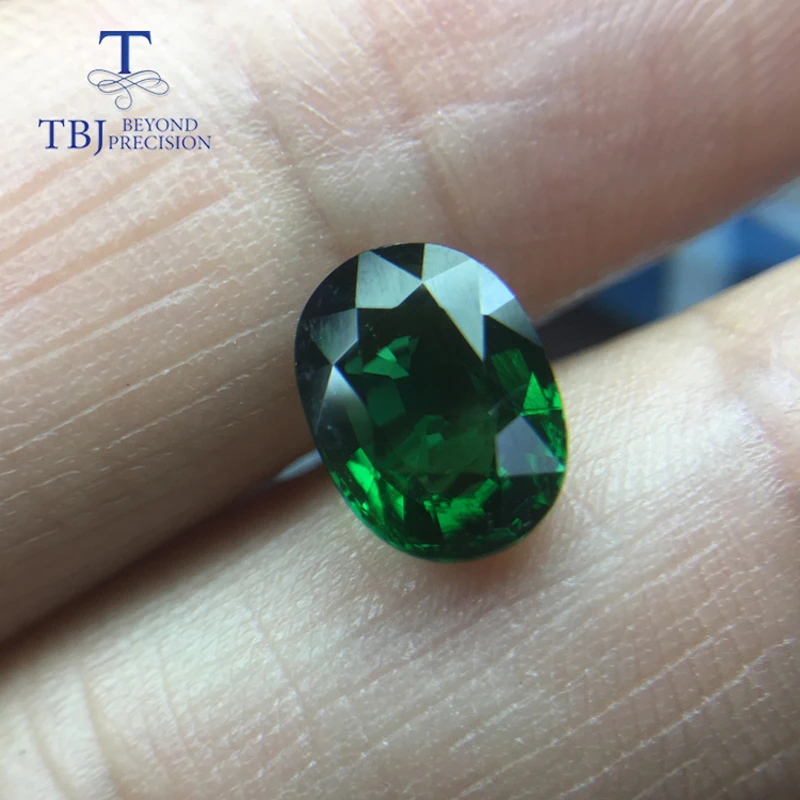 Tbj 100% натуральный бразильский хромовый зеленый турмалин ov 6 8*9 41*4 4 мм 2.2ct для