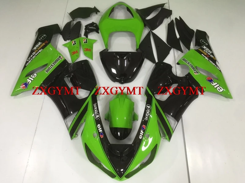 

Fairings for for Kawasaki ZX6r 2005 - 2006 Motorcycle Fairing ZX6r 636 06 Green Black Fairing Kits Ninja ZX-6r 05