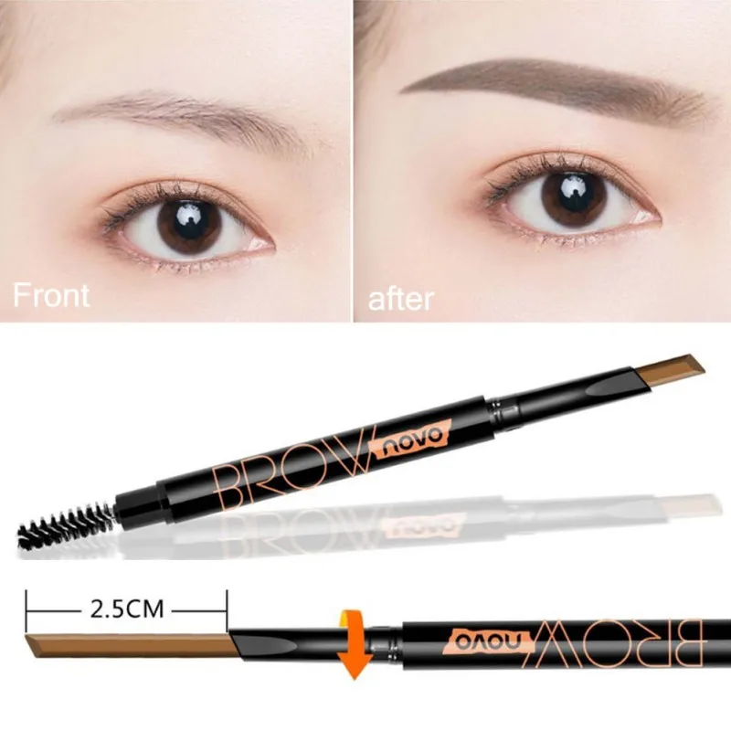 1PC Double - head Eyebrow Enhancer automatic rotation waterproof non - staining meimei plastic eyebrow pencil replacement