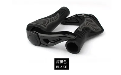 Велосипедные ручки для горного велосипеда, прочный резиновый алюминиевый руль MTB дорожный 12x2,2 см - Цвет: black