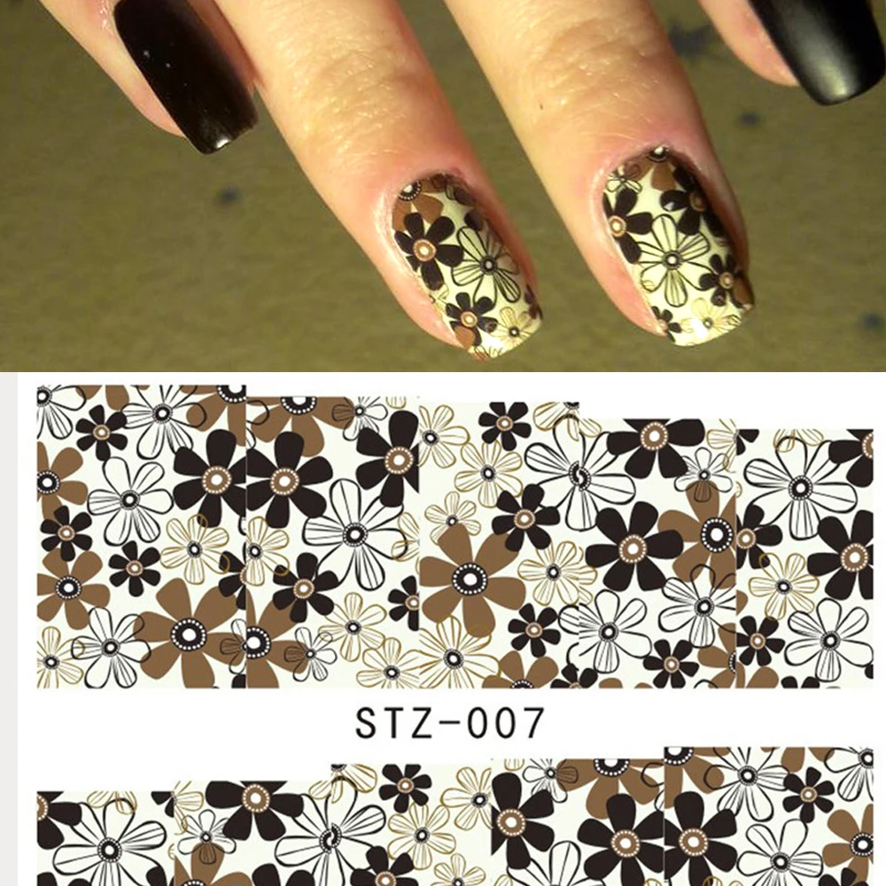 

1PC Flower Designs Water Transfer Nail Art Sticker Nails Beauty Wraps Watermark Decals Foils Polish DIY Decorations LASTZ/A