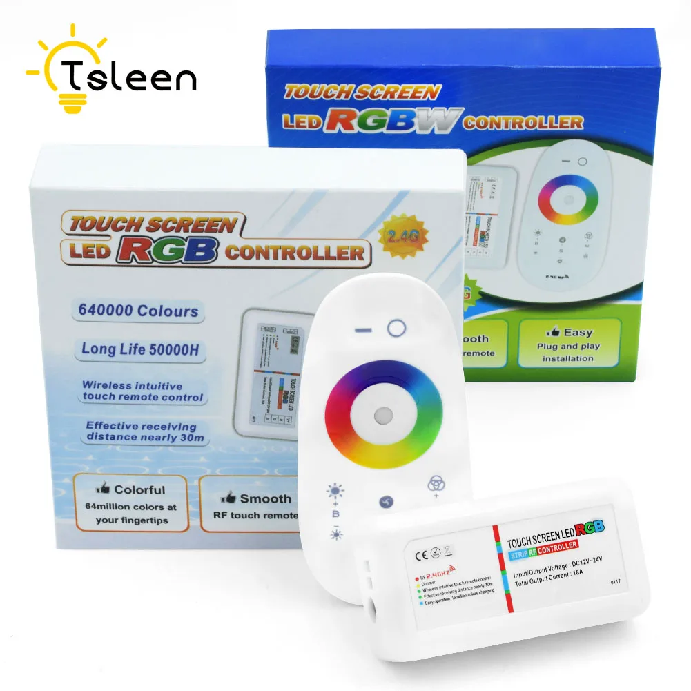 

New Arrival RGBW/RGB LED Controller Touch Screen 2.4G DC12-24V Remote Controller Set For RGB RGBW Led Strip 12-24v